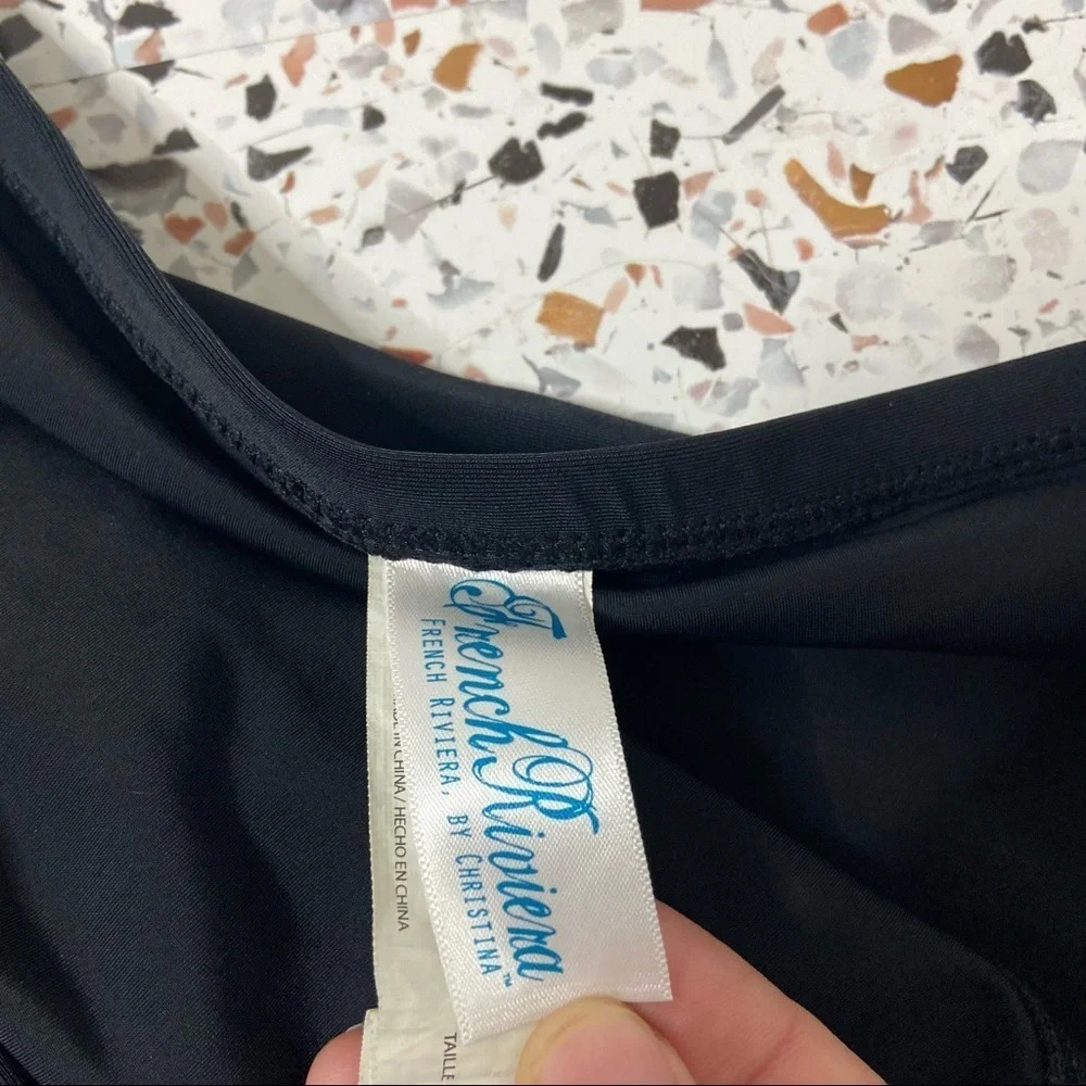 FRENCH RIVIERA | Retro Swim Skirt Minimalist Swimsuit Skort Bottoms Size 12 - Picture 4 of 7